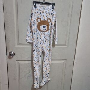 Place Bear Face Kids Footie Pajama - White and Brown
